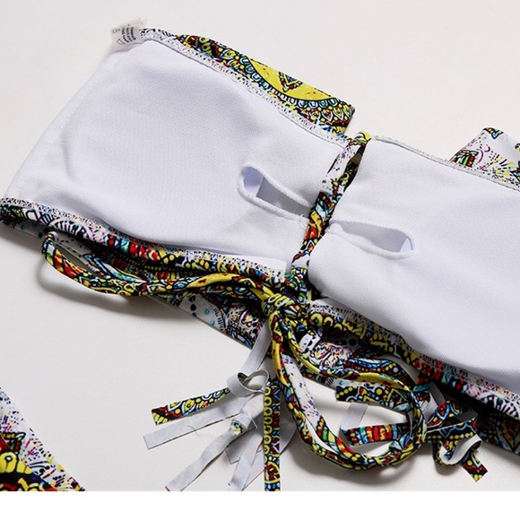 SOLD OUT CLEARANCE Bohemian Mandala Off Shoulder 2Pc Bikini Swimsuit - Picture 5 of 5